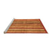 Sideview of Machine Washable Abstract Orange Modern Area Rugs, wshabs3458org