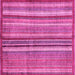 Square Machine Washable Abstract Pink Modern Rug, wshabs3458pnk