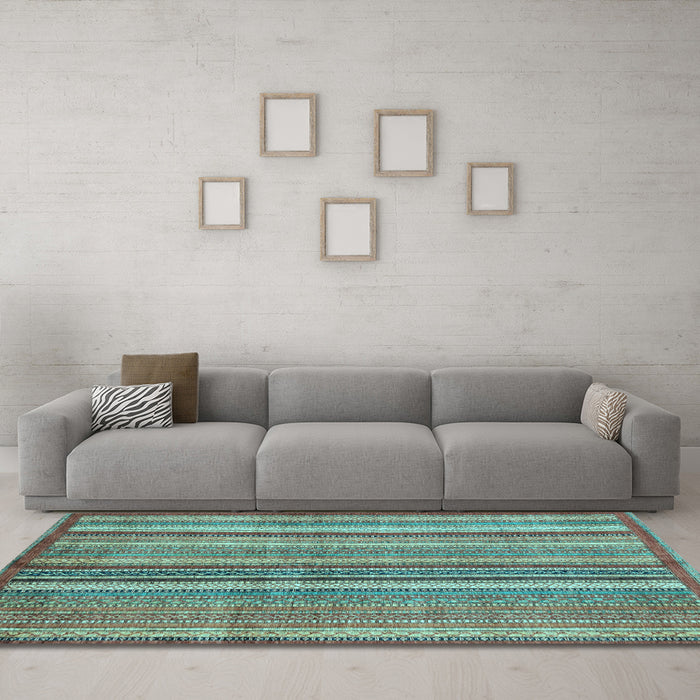 Machine Washable Abstract Light Blue Modern Rug in a Living Room, wshabs3458lblu