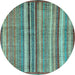 Round Abstract Light Blue Modern Rug, abs3458lblu