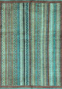 Abstract Light Blue Modern Rug, abs3458lblu