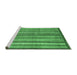 Sideview of Machine Washable Abstract Emerald Green Modern Area Rugs, wshabs3458emgrn