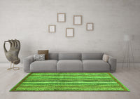 Machine Washable Abstract Green Modern Rug, wshabs3459grn