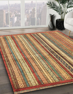 Machine Washable Abstract Metallic Gold Rug in a Family Room, wshabs3459