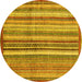 Round Abstract Yellow Modern Rug, abs3459yw