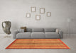 Machine Washable Abstract Orange Modern Area Rugs in a Living Room, wshabs3459org