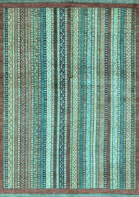 Abstract Light Blue Modern Rug, abs3459lblu