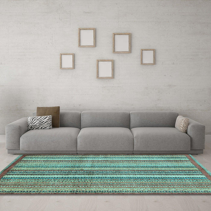 Machine Washable Abstract Light Blue Modern Rug in a Living Room, wshabs3459lblu