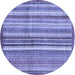 Round Abstract Blue Modern Rug, abs3459blu