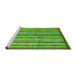 Sideview of Machine Washable Abstract Green Modern Area Rugs, wshabs3459grn