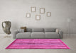 Machine Washable Abstract Pink Modern Rug in a Living Room, wshabs3459pnk