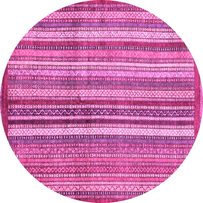 Round Abstract Pink Modern Rug, abs3459pnk