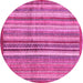 Round Machine Washable Abstract Pink Modern Rug, wshabs3459pnk