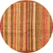 Round Abstract Orange Modern Rug, abs3459org