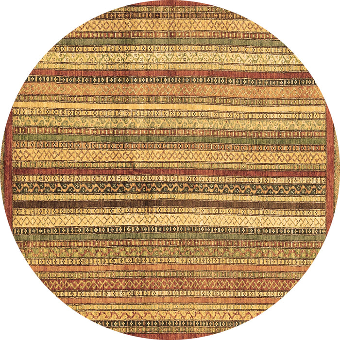 Round Abstract Brown Modern Rug, abs3459brn