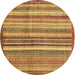 Round Abstract Brown Modern Rug, abs3459brn