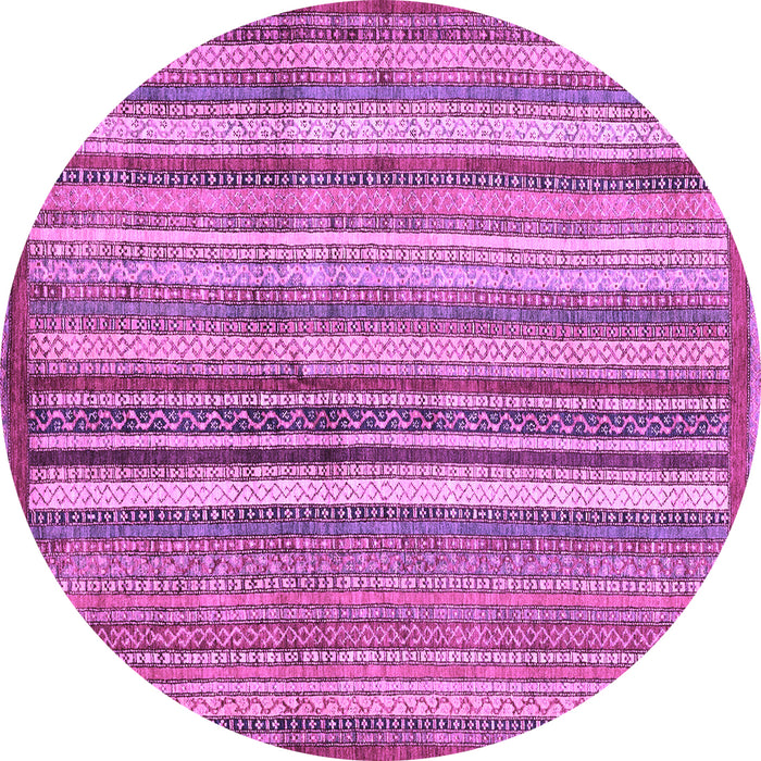 Round Abstract Purple Modern Rug, abs3459pur