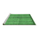 Sideview of Machine Washable Abstract Emerald Green Modern Area Rugs, wshabs3459emgrn