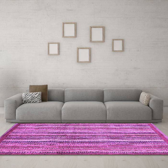 Machine Washable Abstract Purple Modern Area Rugs in a Living Room, wshabs3459pur