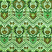 Square Machine Washable Abstract Green Modern Area Rugs, wshabs345grn