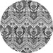 Round Abstract Gray Modern Rug, abs345gry