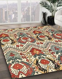 Abstract Red Brown Modern Rug, abs345