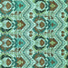 Square Machine Washable Abstract Turquoise Modern Area Rugs, wshabs345turq