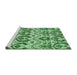 Sideview of Machine Washable Abstract Emerald Green Modern Area Rugs, wshabs345emgrn