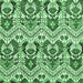 Square Abstract Emerald Green Modern Rug, abs345emgrn