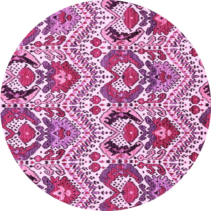 Round Abstract Pink Modern Rug, abs345pnk