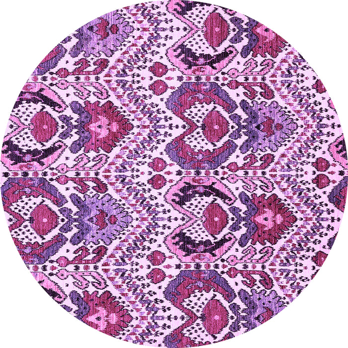 Round Machine Washable Abstract Purple Modern Area Rugs, wshabs345pur