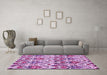 Machine Washable Abstract Purple Modern Area Rugs in a Living Room, wshabs345pur