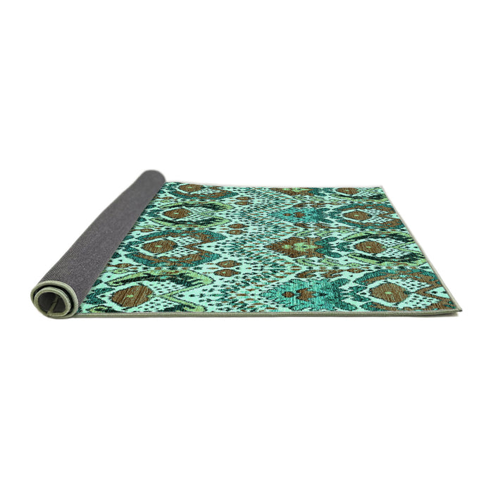 Sideview of Abstract Turquoise Modern Rug, abs345turq