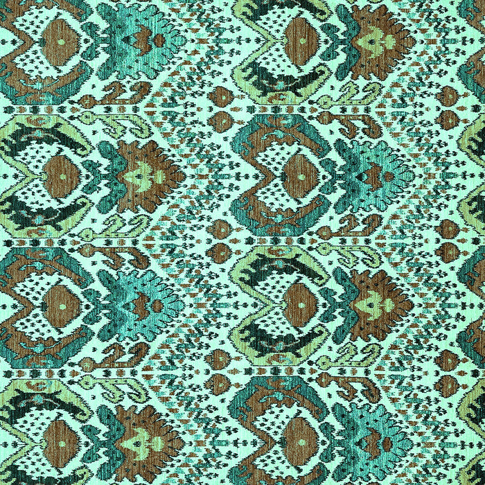 Square Abstract Turquoise Modern Rug, abs345turq