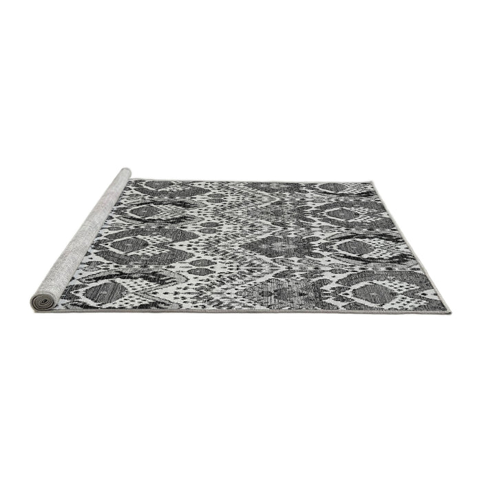 Sideview of Machine Washable Abstract Gray Modern Rug, wshabs345gry