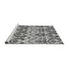 Sideview of Machine Washable Abstract Gray Modern Rug, wshabs345gry