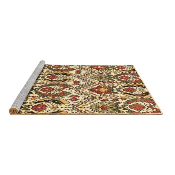 Sideview of Machine Washable Abstract Brown Modern Rug, wshabs345brn