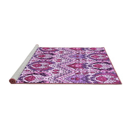 Sideview of Machine Washable Abstract Purple Modern Area Rugs, wshabs345pur