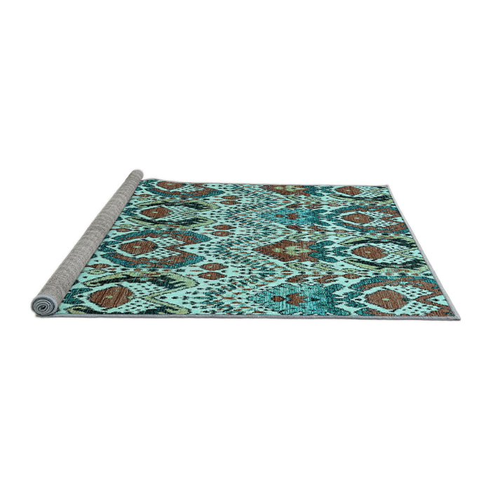 Sideview of Machine Washable Abstract Light Blue Modern Rug, wshabs345lblu