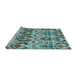 Sideview of Machine Washable Abstract Light Blue Modern Rug, wshabs345lblu