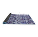 Sideview of Abstract Blue Modern Rug, abs345blu