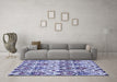 Machine Washable Abstract Blue Modern Rug in a Living Room, wshabs345blu