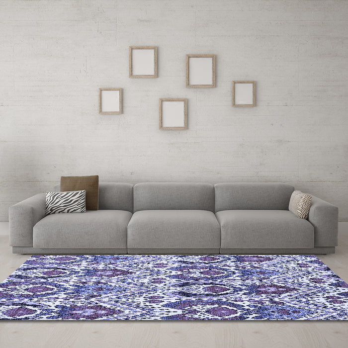 Machine Washable Abstract Blue Modern Rug in a Living Room, wshabs345blu