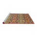 Sideview of Machine Washable Abstract Tomato Red Rug, wshabs346