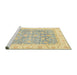 Sideview of Machine Washable Abstract Brown Green Rug, wshabs3460