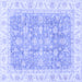 Square Oriental Blue Traditional Rug, abs3460blu