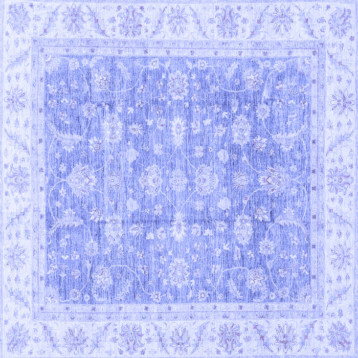 Square Machine Washable Oriental Blue Traditional Rug, wshabs3460blu