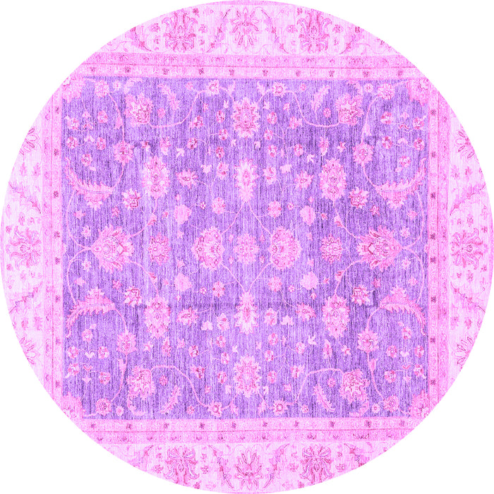Round Oriental Purple Traditional Rug, abs3460pur