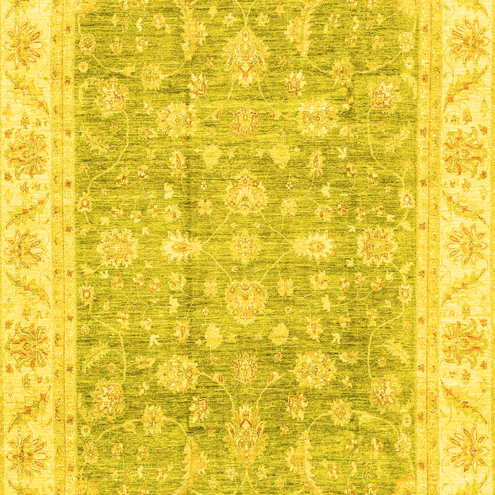 Machine Washable Oriental Yellow Traditional Rug, wshabs3460yw