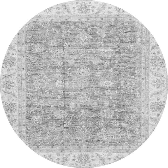 Round Oriental Gray Traditional Rug, abs3460gry